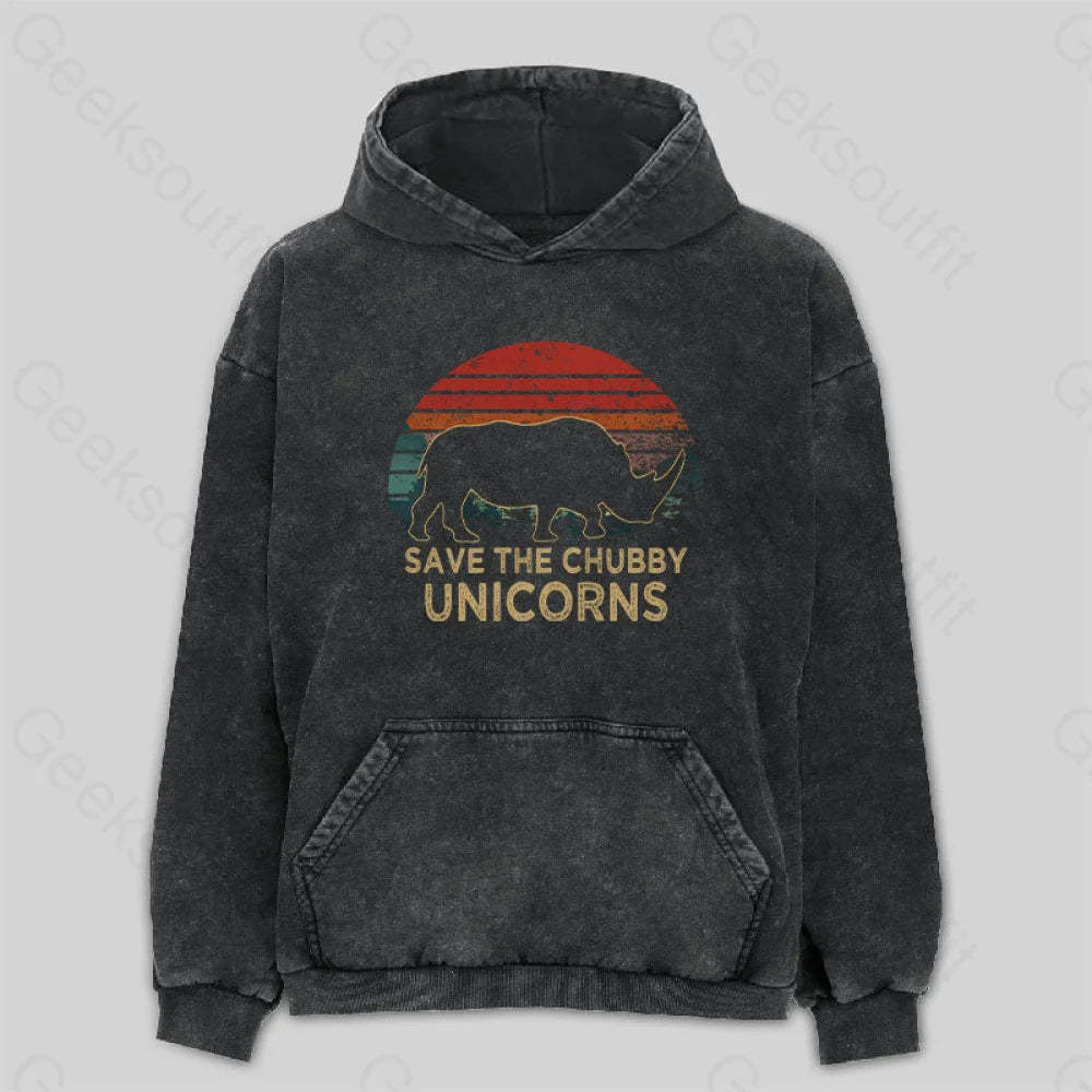 Save The Chubby Unicorns Washed Hoodie M