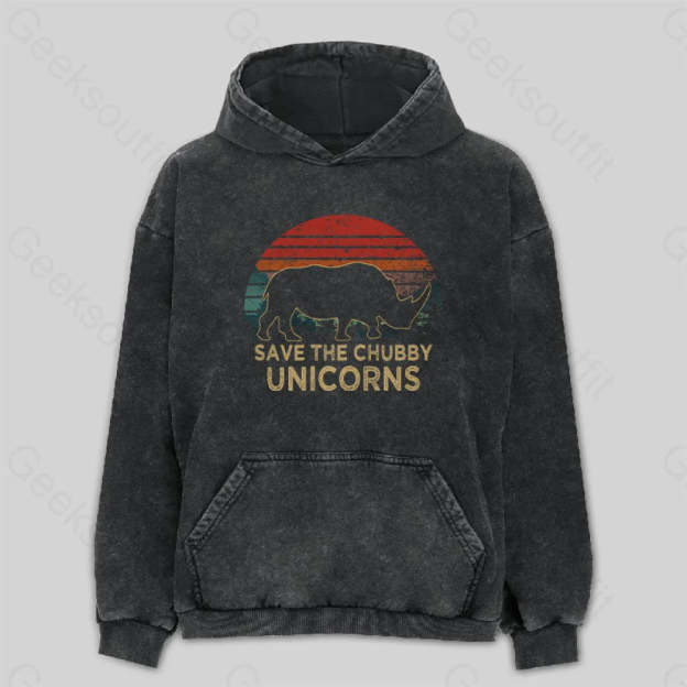 Save The Chubby Unicorns Washed Hoodie M