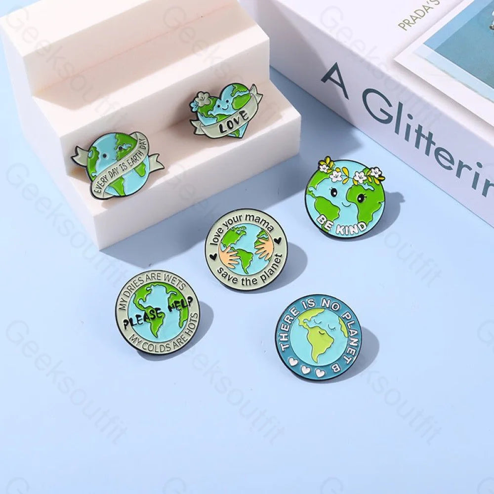 Save The Earth Enamel Pins - Geeksoutfit