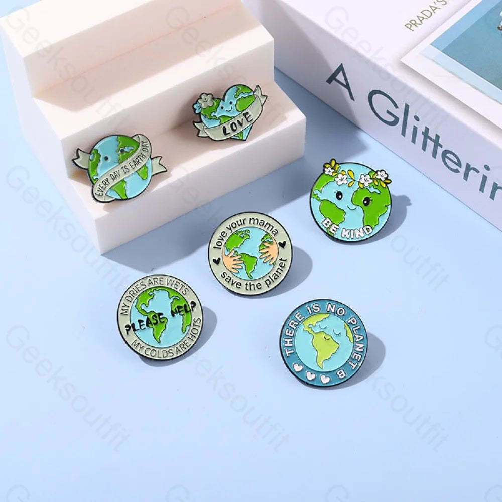 Save The Earth Enamel Pins - Geeksoutfit