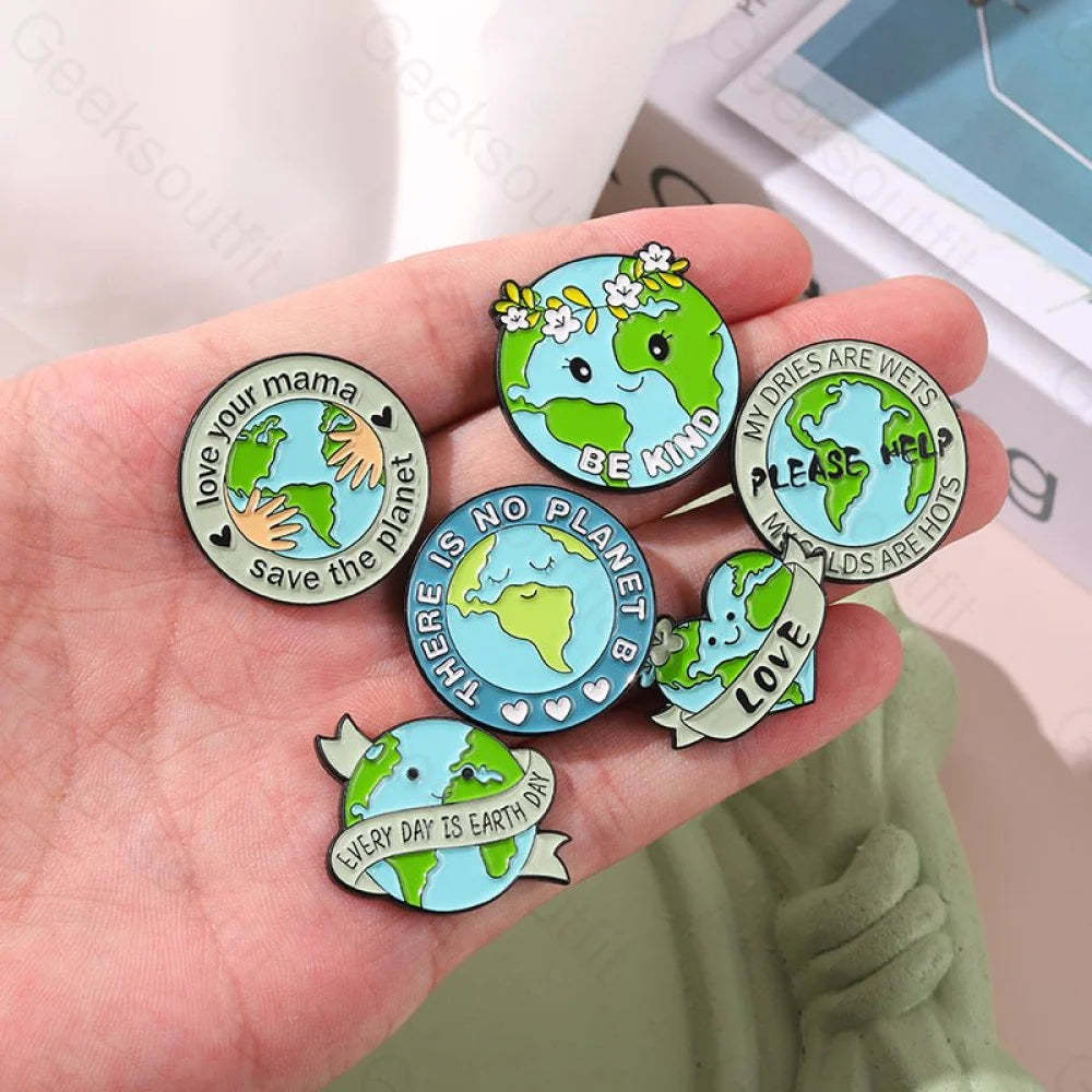 Save The Earth Enamel Pins - Geeksoutfit