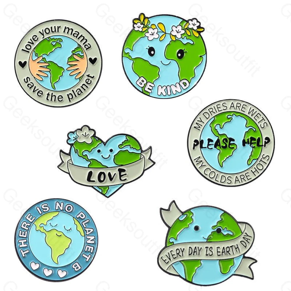 Save The Earth Enamel Pins - Geeksoutfit