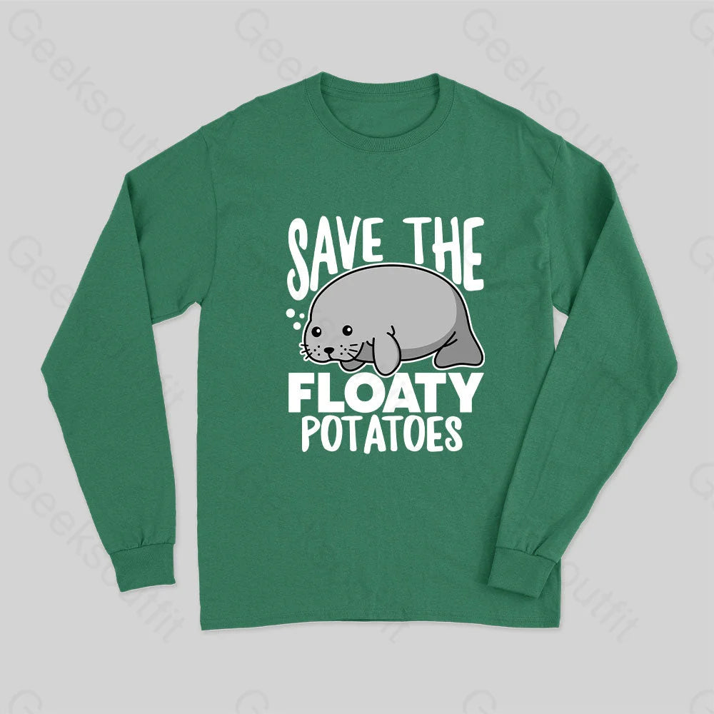 Save The Floaty Potato Long Sleeve T-Shirt Green / S