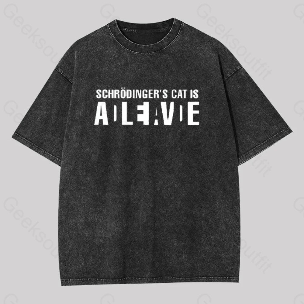 Schr?Dinger?��s Cat Adleiavde Washed T-Shirt Black / S