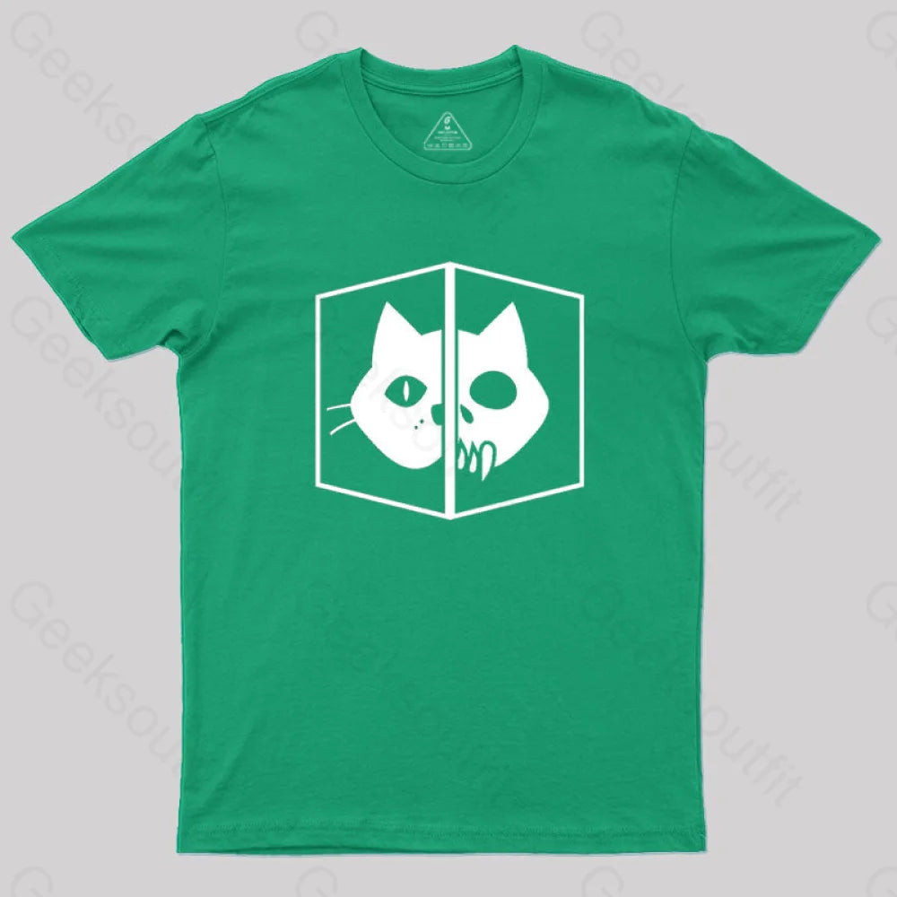 Schrodinger The Cat T-Shirt Green / S