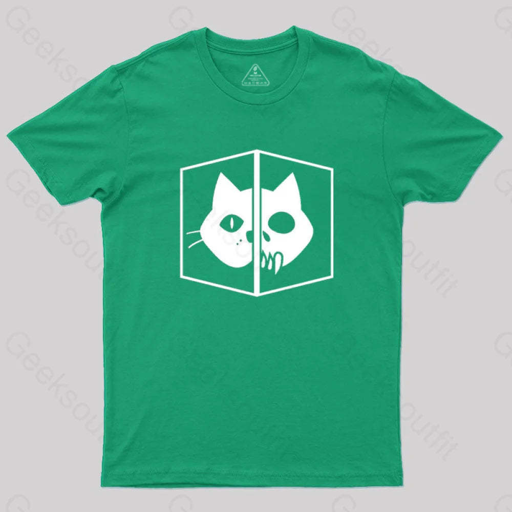 Schrodinger The Cat T-Shirt Green / S