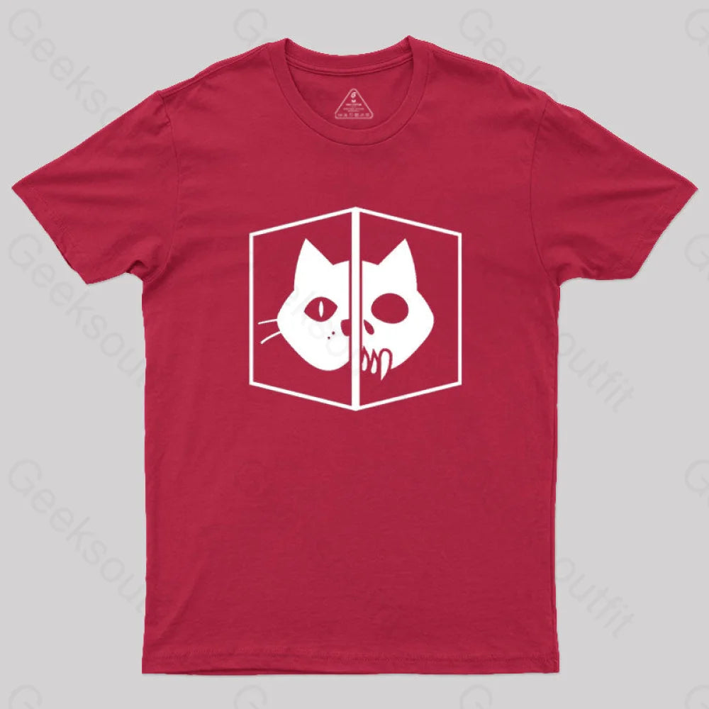 Schrodinger The Cat T-Shirt Red / S