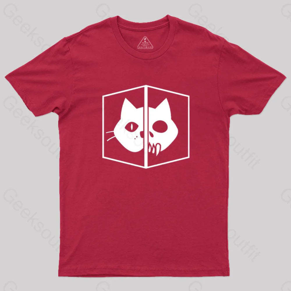 Schrodinger The Cat T-Shirt Red / S