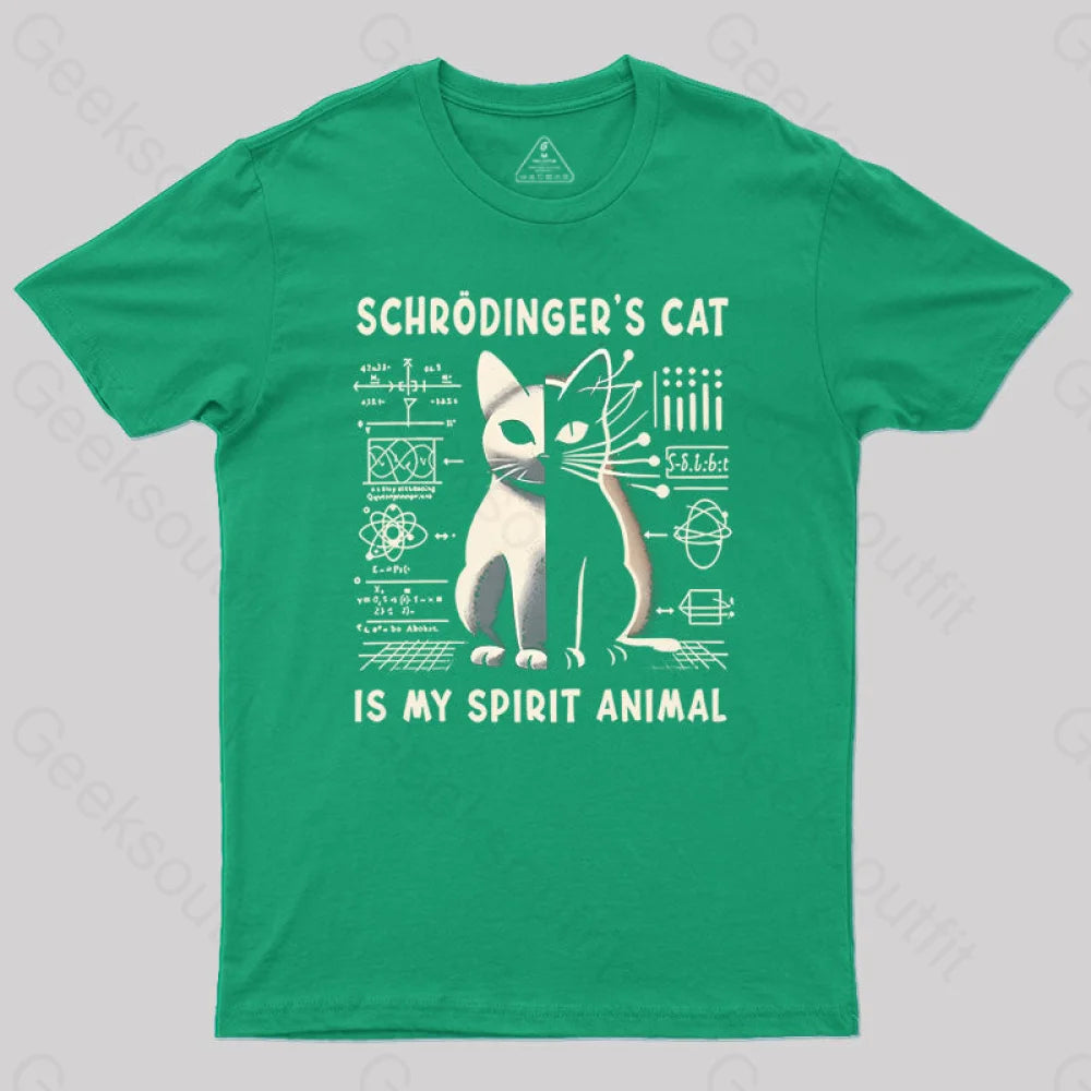 Schrodinger’s Сat Science Nerd T-Shirt Green / S