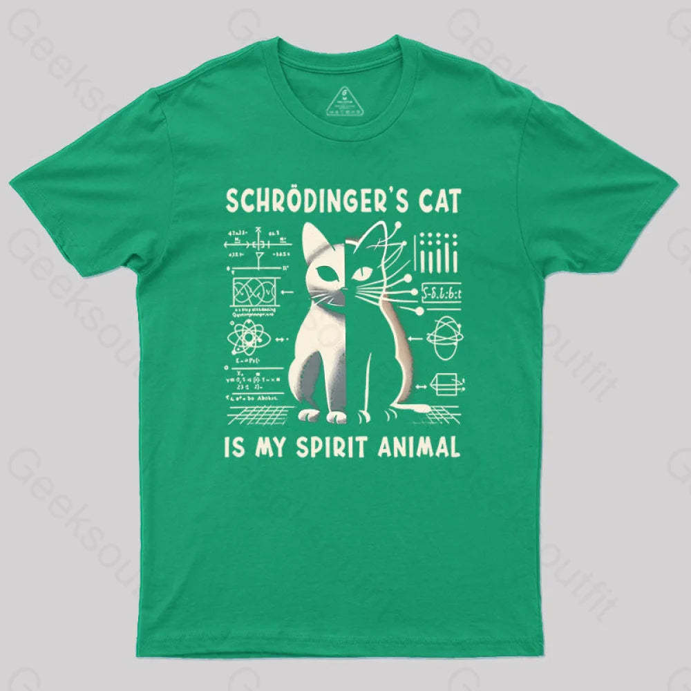 Schrodinger’s Сat Science Nerd T-Shirt Green / S
