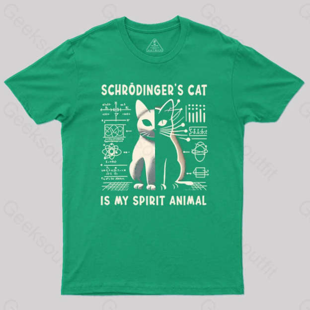 Schrodinger’s Сat Science Nerd T-Shirt Green / S