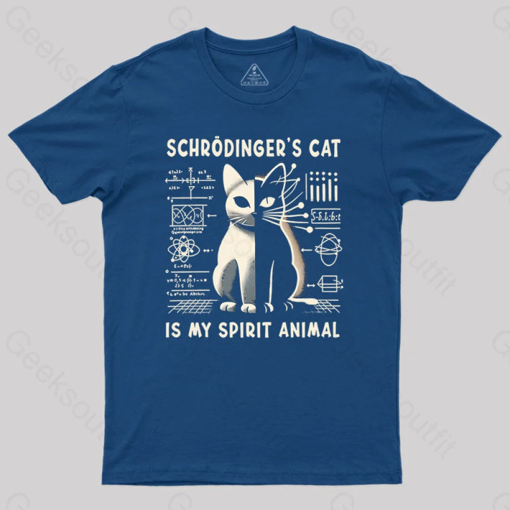 Schrodinger’s Сat Science Nerd T-Shirt Navy / S