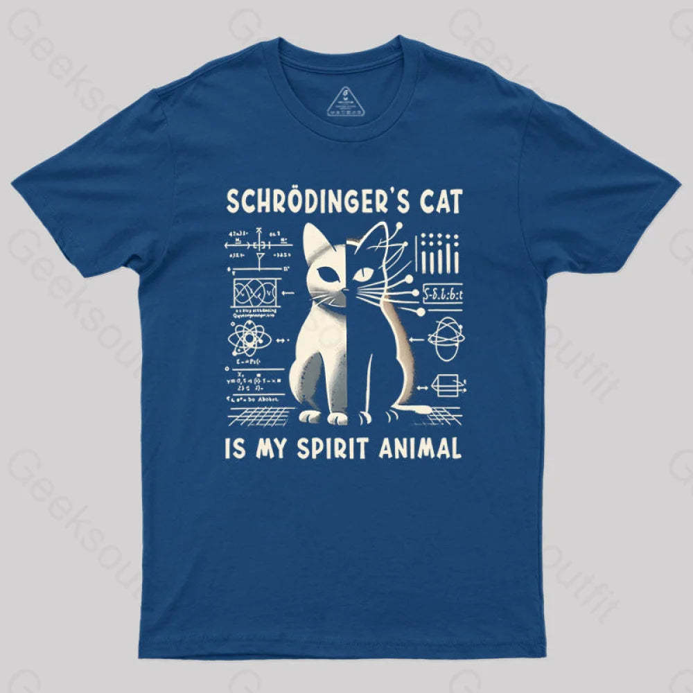 Schrodinger’s Сat Science Nerd T-Shirt Navy / S