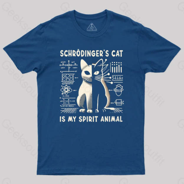 Schrodinger’s Сat Science Nerd T-Shirt Navy / S
