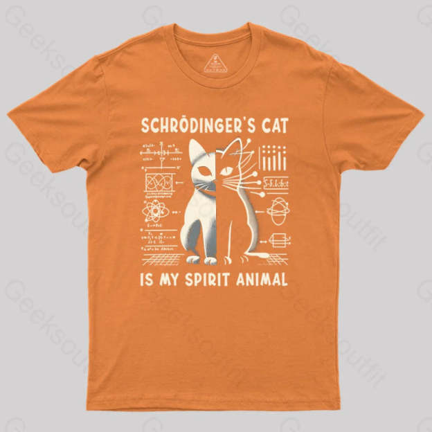 Schrodinger’s Сat Science Nerd T-Shirt Orange / S