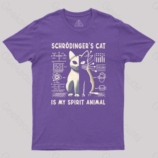 Schrodinger’s Сat Science Nerd T-Shirt Purple / S