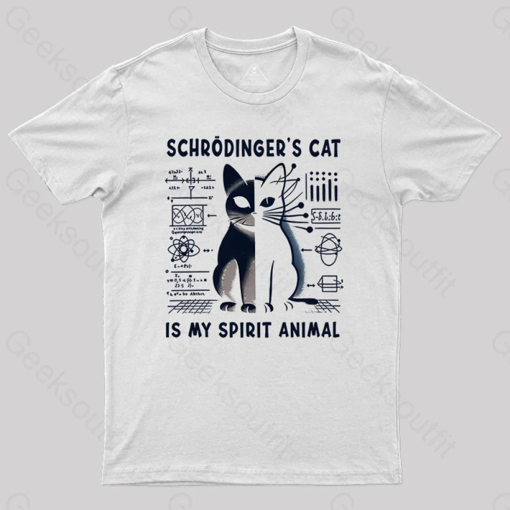 Schrodinger’s Сat Science Nerd T-Shirt White / S