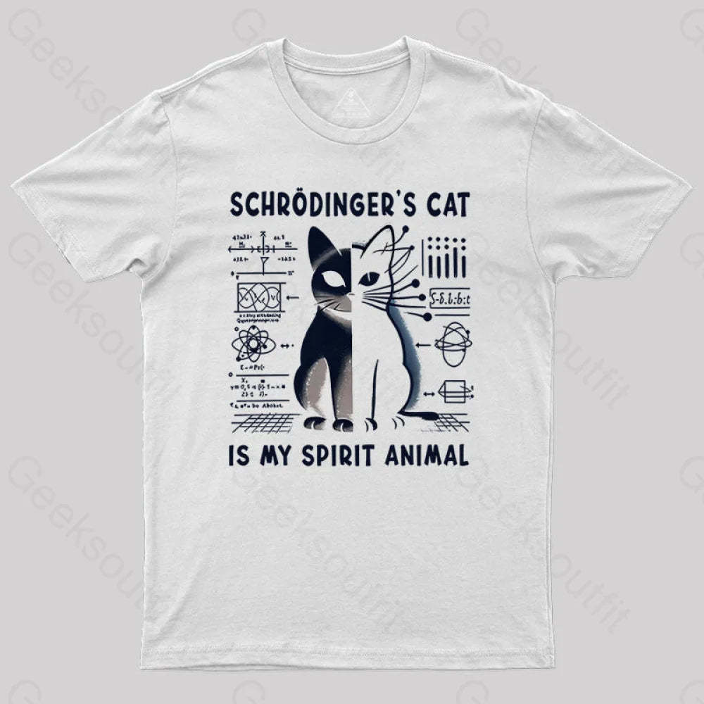 Schrodinger’s Сat Science Nerd T-Shirt White / S