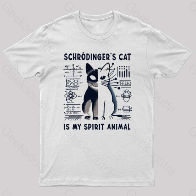 Schrodinger’s Сat Science Nerd T-Shirt White / S