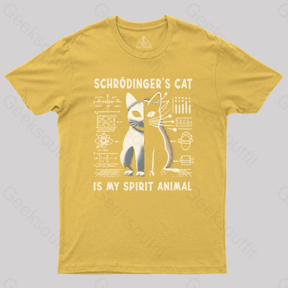 Schrodinger’s Сat Science Nerd T-Shirt Yellow / S