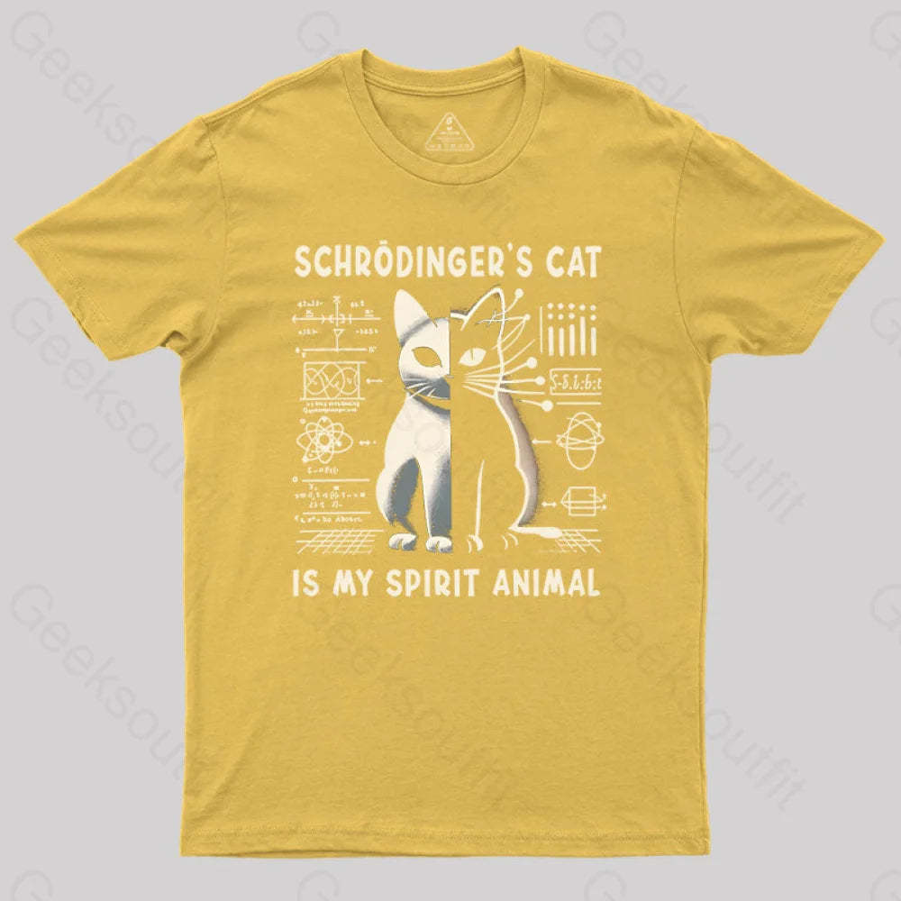 Schrodinger’s Сat Science Nerd T-Shirt Yellow / S