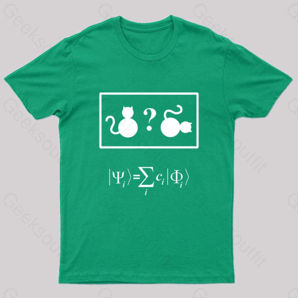 Schroedinger’s Cat Nerd T-Shirt Green / S