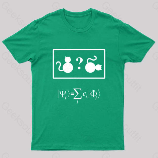 Schroedinger’s Cat Nerd T-Shirt Green / S
