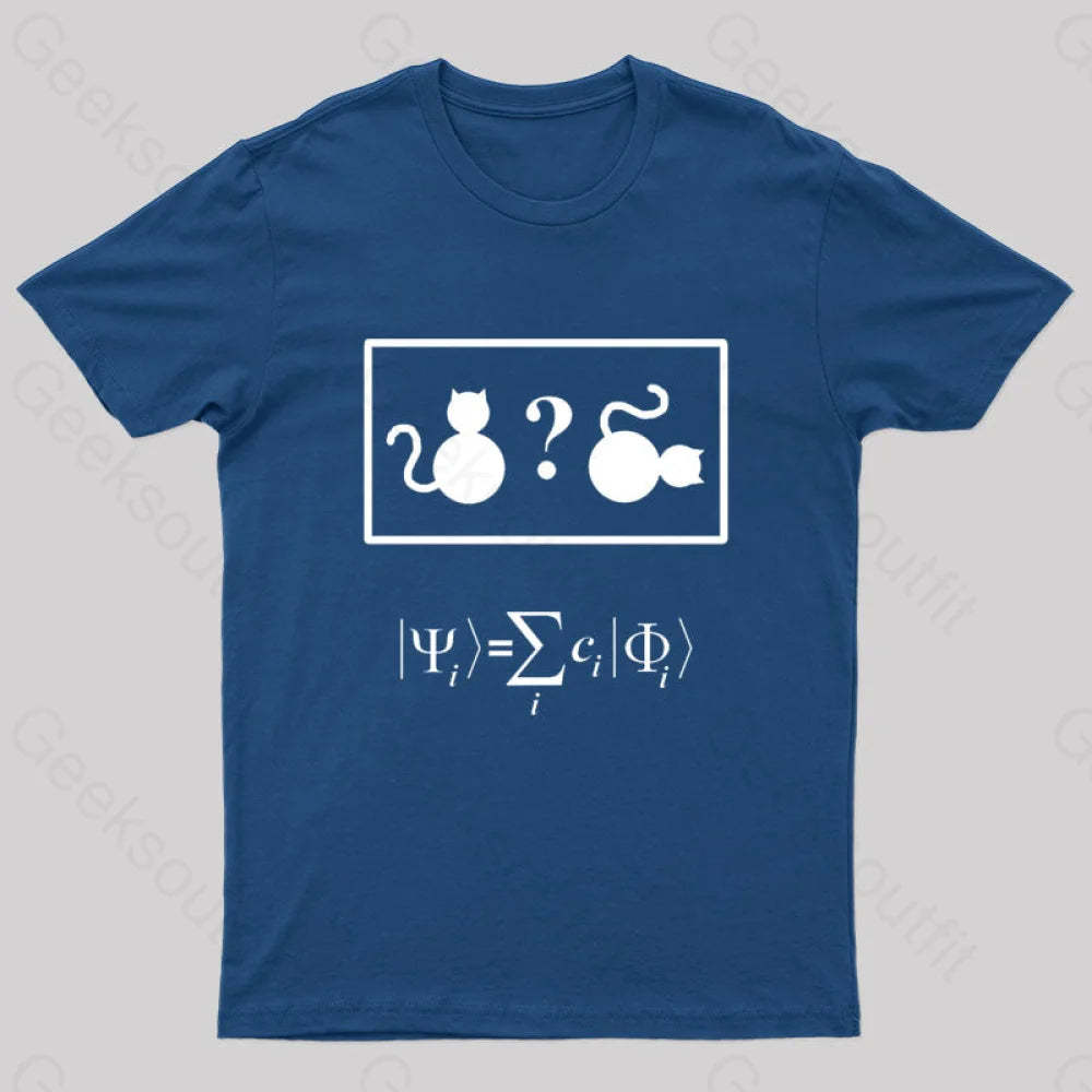 Schroedinger’s Cat Nerd T-Shirt Navy / S