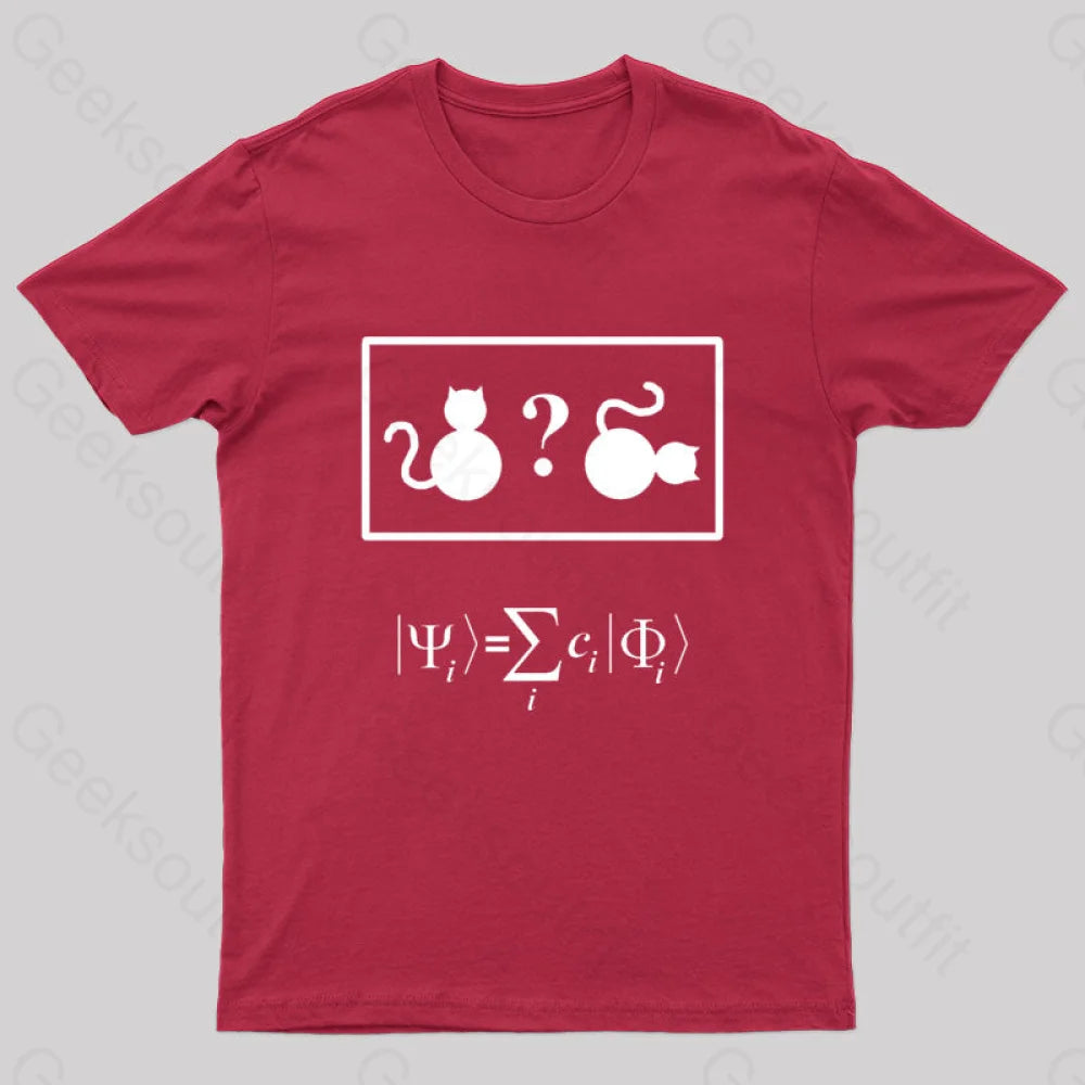 Schroedinger’s Cat Nerd T-Shirt Red / S