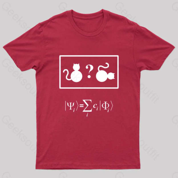 Schroedinger’s Cat Nerd T-Shirt Red / S