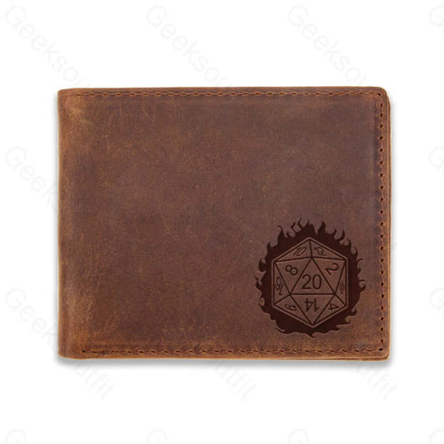 Sci-Fi Logo Engraved Leather Wallet Espress / D19