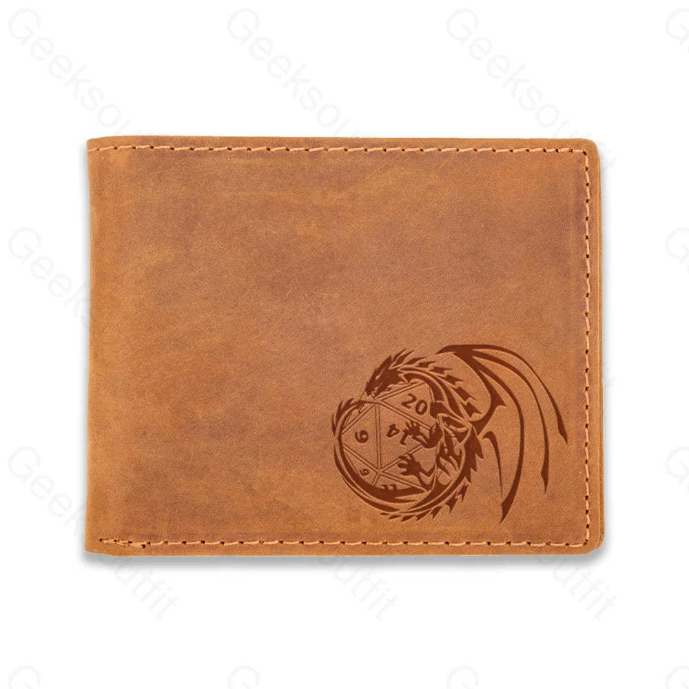 Sci-Fi Logo Engraved Leather Wallet Tan / D26