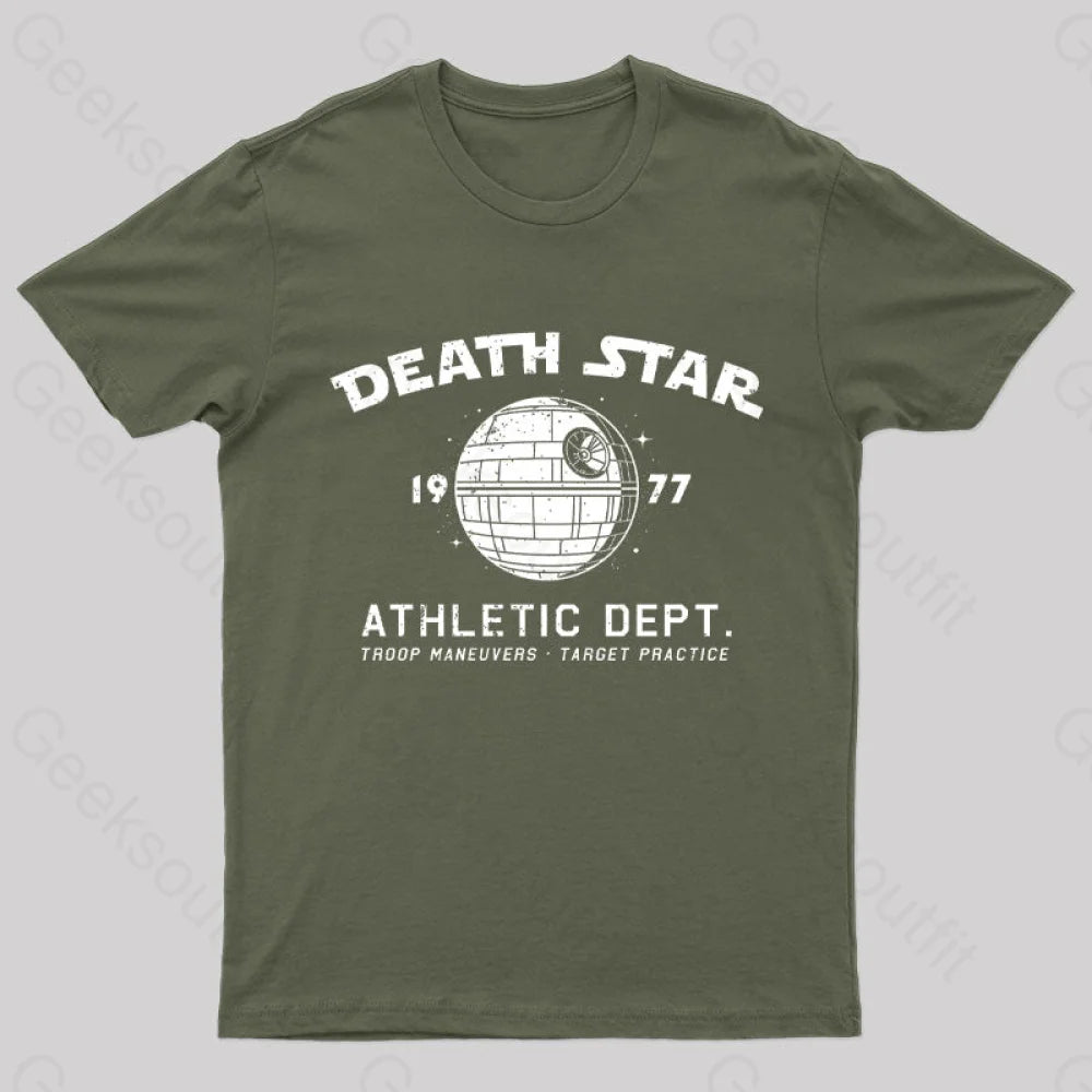 Sci-Fitness - Death Star Nerd T-Shirt Army Green / S