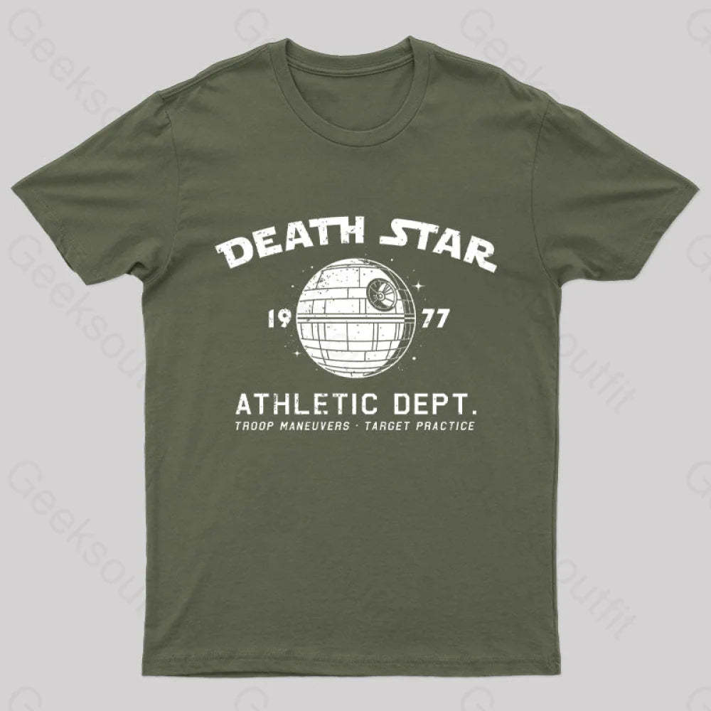Sci-Fitness - Death Star Nerd T-Shirt Army Green / S