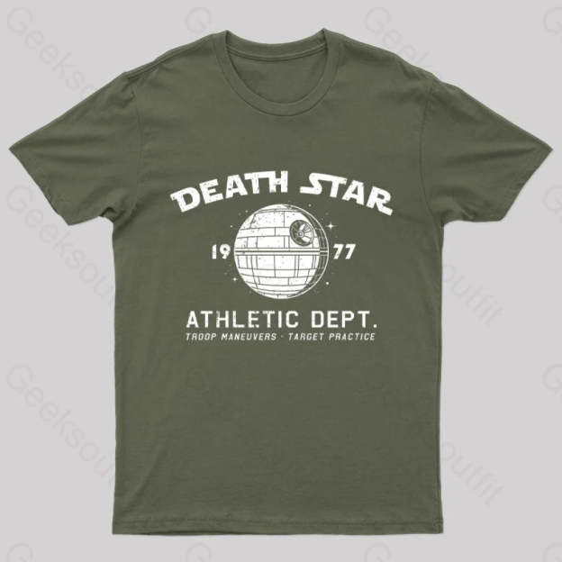 Sci-Fitness - Death Star Nerd T-Shirt Army Green / S