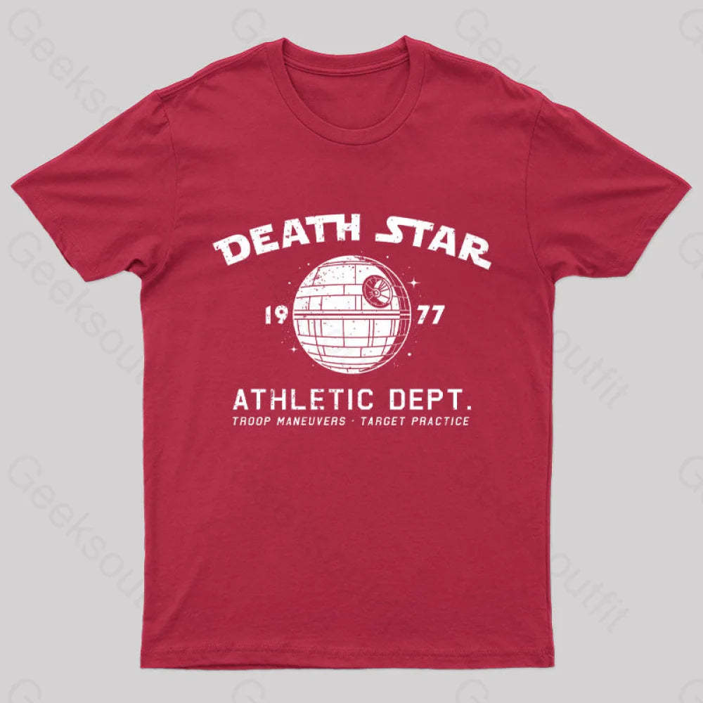 Sci-Fitness - Death Star Nerd T-Shirt Red / S