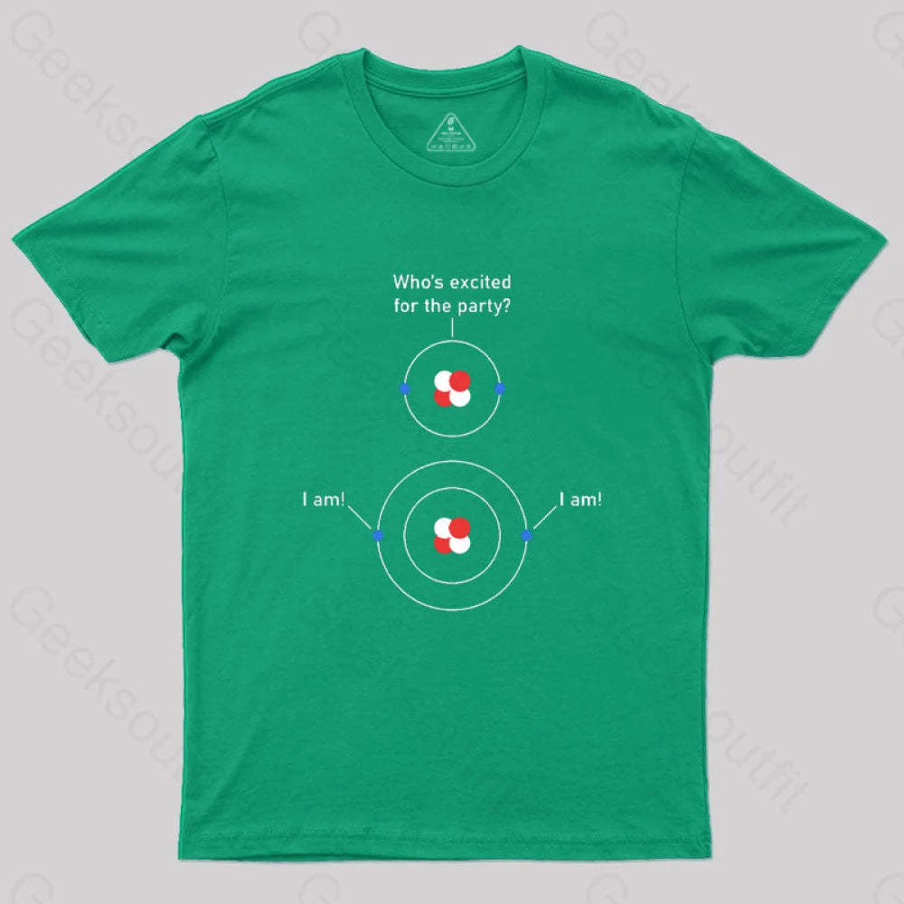 Science Chemistry Excited Electrons Atom T-Shirt Green / S