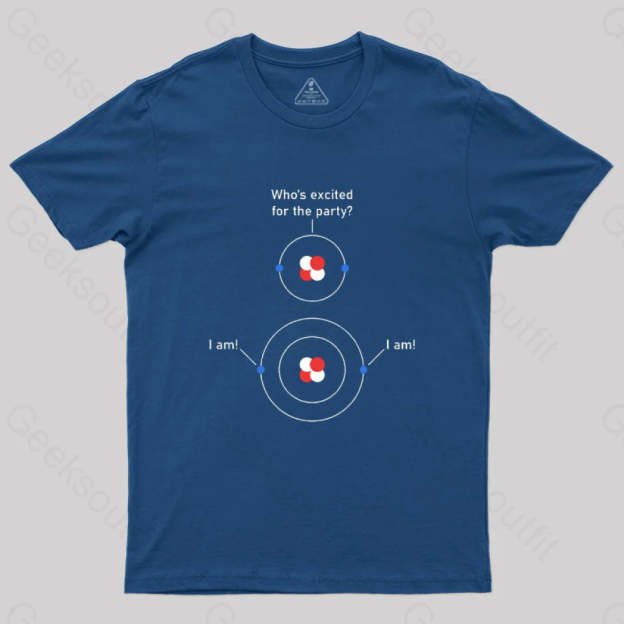 Science Chemistry Excited Electrons Atom T-Shirt Navy / S