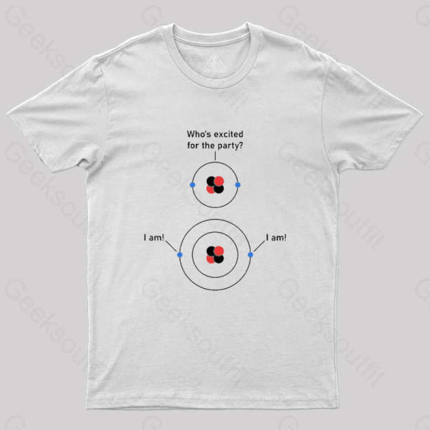 Science Chemistry Excited Electrons Atom T-Shirt White / S