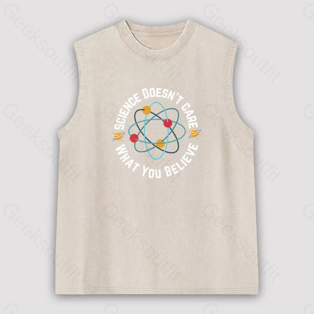 Science Doesn’t Care What You Believe Unisex Washed Tank Apricot / S
