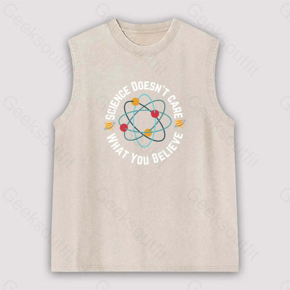 Science Doesn’t Care What You Believe Unisex Washed Tank Apricot / S