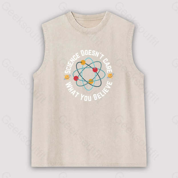 Science Doesn’t Care What You Believe Unisex Washed Tank Apricot / S