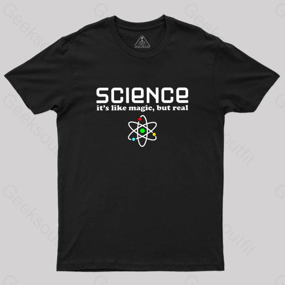 Science Is Like Magic Nerdy T-Shirt Black / S