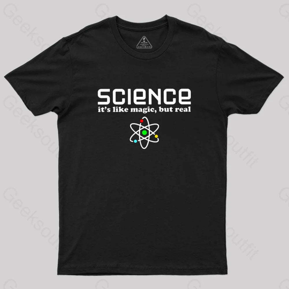 Science Is Like Magic Nerdy T-Shirt Black / S