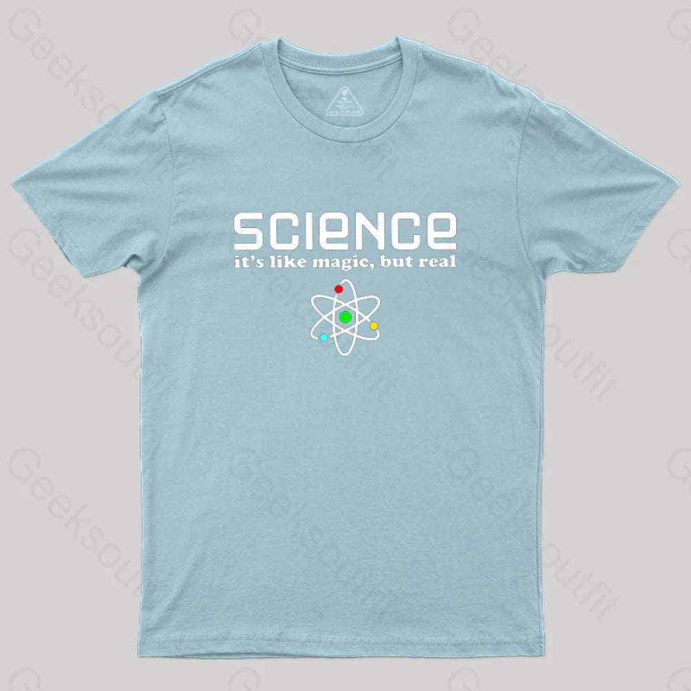 Science Is Like Magic Nerdy T-Shirt Light Blue / S