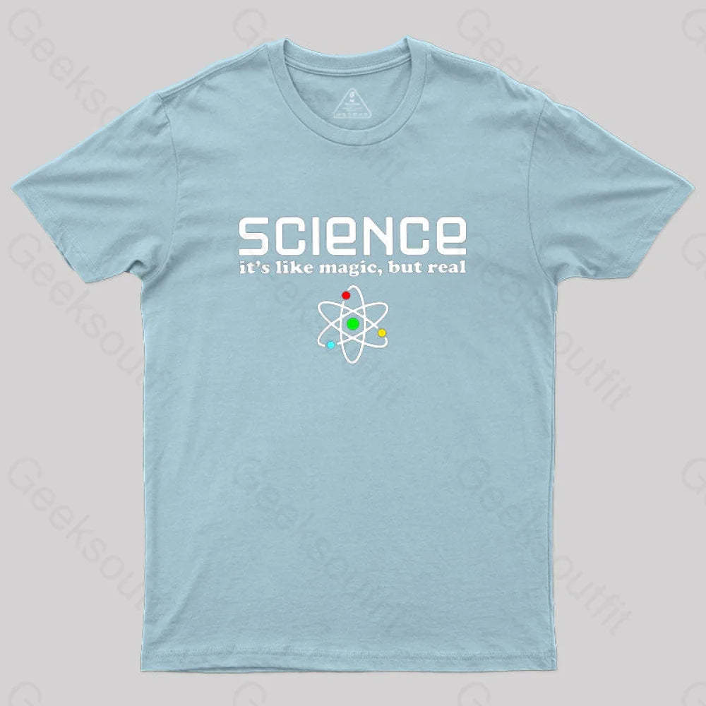 Science Is Like Magic Nerdy T-Shirt Light Blue / S