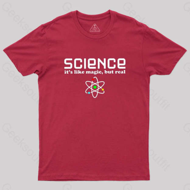 Science Is Like Magic Nerdy T-Shirt Red / S