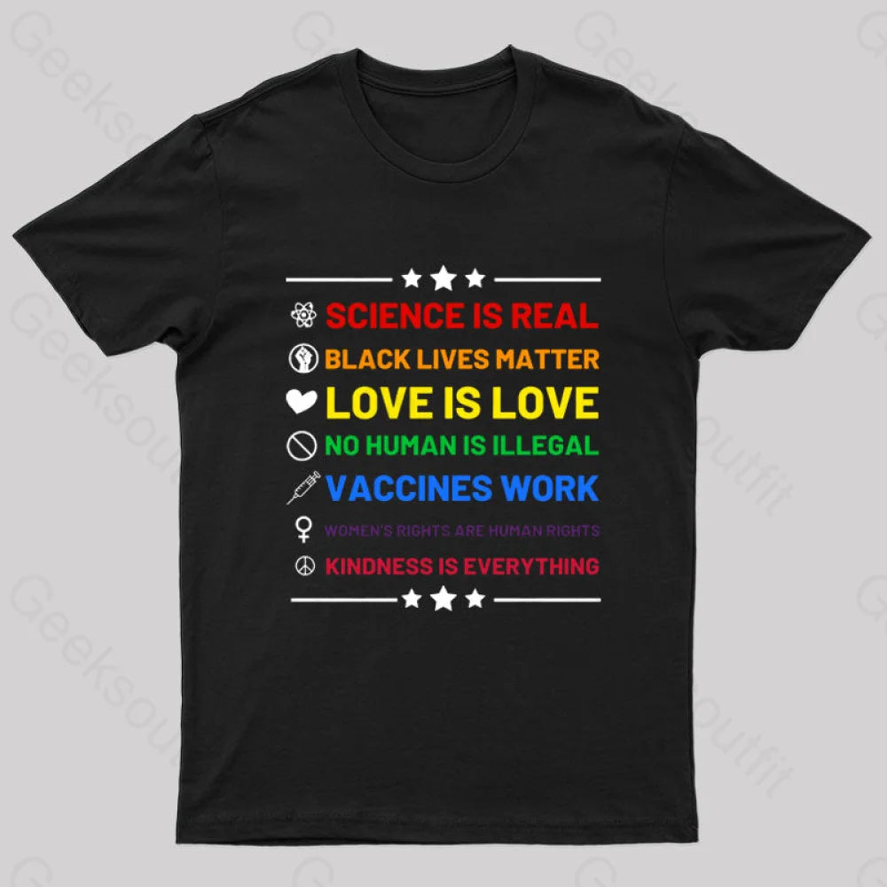 Science Is Real Geek T-Shirt Black / S