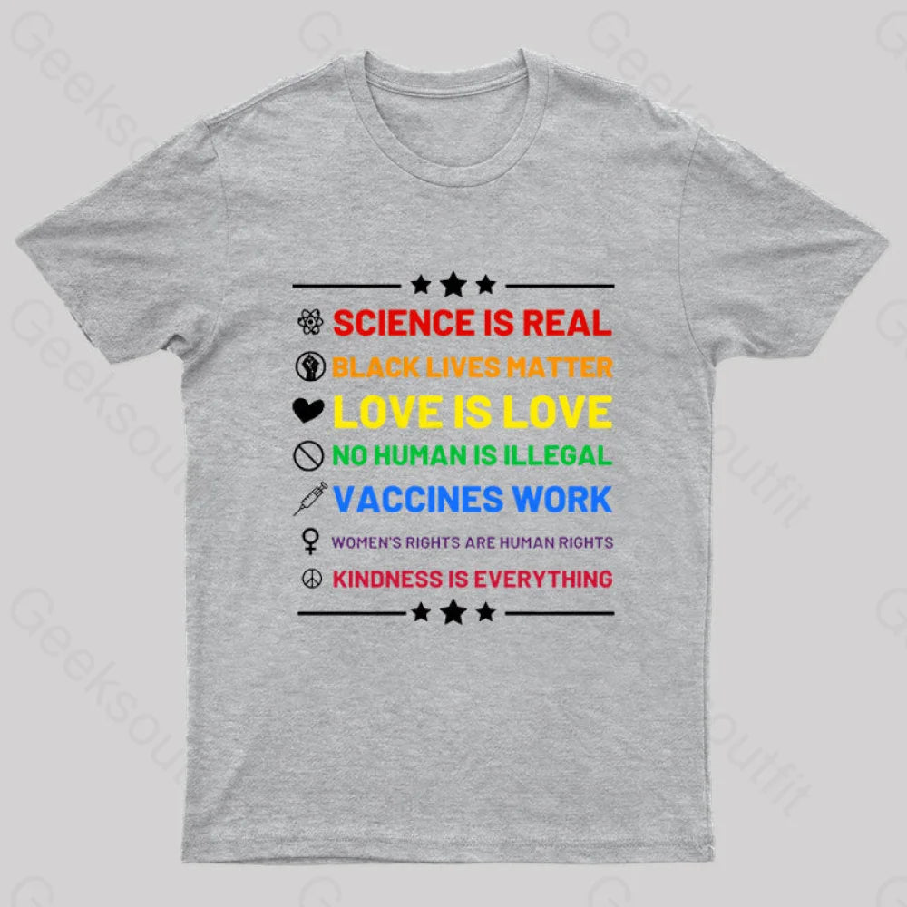 Science Is Real Geek T-Shirt Grey / S