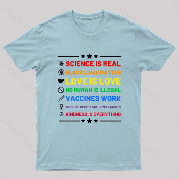 Science Is Real Geek T-Shirt Light Blue / S
